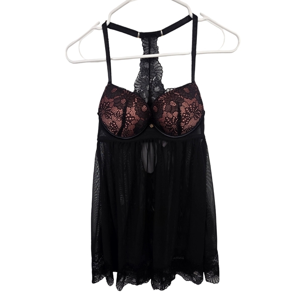 Daisy Fuentes Sheer Sexy Lace Bustier Lingerie Cami Top/Slip Dress Size Small